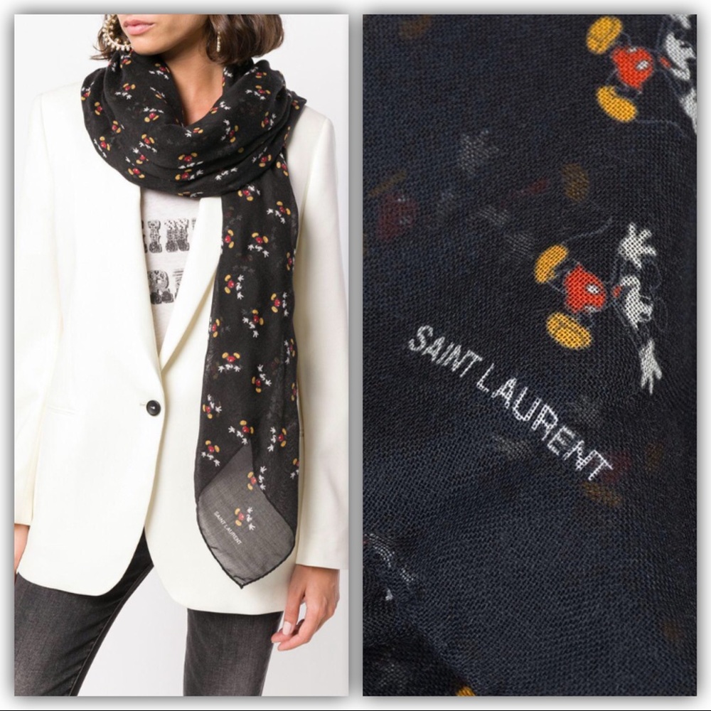 ❤️SOLD❤️ SAINT LAURENT Mickey Mouse Embroidered - Picture 1 of 5
